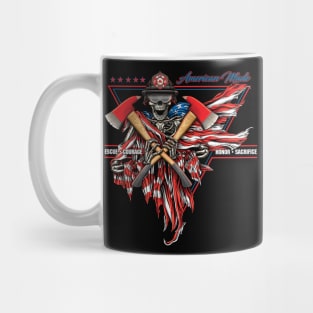 American Made Firefighter Skull Mug